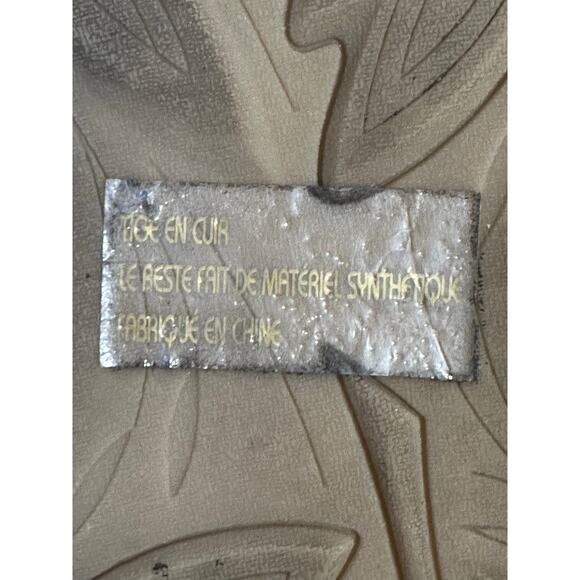 Earth Perforated Leather Slide Sandals Sand Antigua Bright Red - Picture 8 of 11